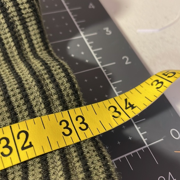 Knit Dress Form Fit S Neck Green Black Stripes Long Sleeve Size Med NWT “decree” - Picture 8 of 10